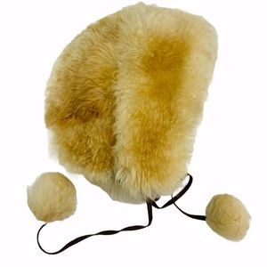 Vintage Fur Sheepskin Shearling Hat 60's 70's